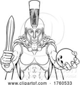 Illustration of Spartan Trojan Gladiator Bowling Warrior Lady by AtStockIllustration