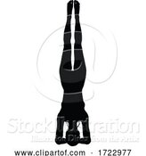 Illustration of Yoga Pilates Pose Lady Silhouette by AtStockIllustration