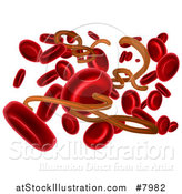 Vector Illustration of 3d Blood Cells and the Ebola Virus by AtStockIllustration