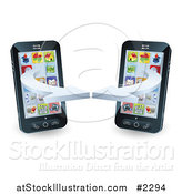 Vector Illustration of 3d Cell Phones Syncing by AtStockIllustration