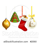 Vector Illustration of 3d Christmas Baubles and Ornaments Spelling SALE by AtStockIllustration