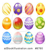 Vector Illustration of 3d Colorful Patterned Easter Eggs by AtStockIllustration