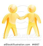 Vector Illustration of 3d Gold Men Shaking Hands by AtStockIllustration