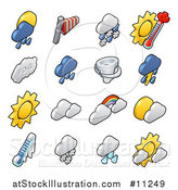 Vector Illustration of 3d Isometric Styled Weather Forecast Icons by AtStockIllustration