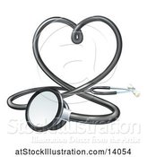 Vector Illustration of 3d Medical Stethoscope Forming a Love Heart by AtStockIllustration