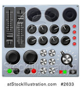 Vector Illustration of 3d Mixing Console Sound Board Buttons by AtStockIllustration