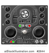 Vector Illustration of 3d Mixing Desk Buttons Knobs and Switches by AtStockIllustration