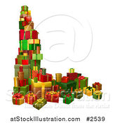 Vector Illustration of 3d Stacked Holiday Gifts by AtStockIllustration