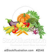Vector Illustration of 3d Vegetables Arranged Together by AtStockIllustration