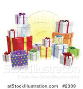 Vector Illustration of 3d Wrapped Birthday or Christmas Gifts by AtStockIllustration