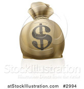 Vector Illustration of a 3d Bank Money Bag with a Dollar Symbol on the Exterior by AtStockIllustration