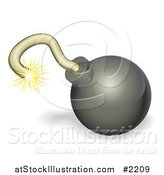 Vector Illustration of a 3d Black Bomb by AtStockIllustration