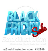 Vector Illustration of a 3d Black Friday Sale Design in Blue and Red by AtStockIllustration