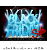 Vector Illustration of a 3d Black Friday Sale Text Design on a Lit up Stage by AtStockIllustration