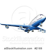Vector Illustration of a 3d Blue and White Airbus by AtStockIllustration