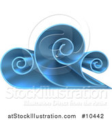 Vector Illustration of a 3d Blue Swirly Cloud or Ocean Wave Logo by AtStockIllustration