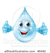 Vector Illustration of a 3d Blue Water Drop Character Holding Two Thumbs up by AtStockIllustration