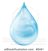Vector Illustration of a 3d Blue Water Drop with Reflections by AtStockIllustration