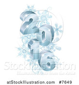 Vector Illustration of a 3d Blue Year 2016 with Snowflakes by AtStockIllustration