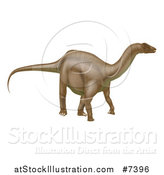 Vector Illustration of a 3d Brown Brontosaurus Dinosaur by AtStockIllustration