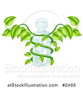 Vector Illustration of a 3d Caduceus Medical Bottle with a Green Vine by AtStockIllustration