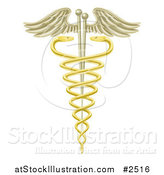 Vector Illustration of a 3d Caduceus with Snakes and Acupuncture Needles by AtStockIllustration