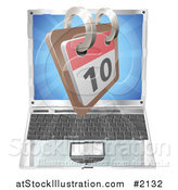 Vector Illustration of a 3d Calendar over a Laptop by AtStockIllustration