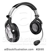 Vector Illustration of a 3d Call Center Headset with Speaker Boom by AtStockIllustration