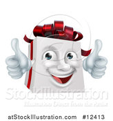 Vector Illustration of a 3d Christmas Gift Present Character Giving Two Thumbs up by AtStockIllustration