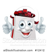 Vector Illustration of a 3d Christmas Gift Present Mascot Giving Two Thumbs up by AtStockIllustration