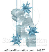 Vector Illustration of a 3d Christmas Sale with Suspended Star Baubles by AtStockIllustration