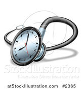 Vector Illustration of a 3d Clock Face on a Stethoscope by AtStockIllustration