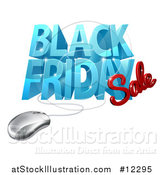 Vector Illustration of a 3d Computer Mouse and Black Friday Sale Design in Blue and Red by AtStockIllustration