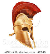 Vector Illustration of a 3d Corinthian Bronze Trojan Spartan Roman Greek Helmet by AtStockIllustration