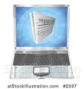 Vector Illustration of a 3d Daily Newspaper over a Laptop Computer by AtStockIllustration