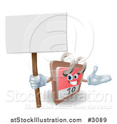 Vector Illustration of a 3d Desk Calendar Presenting and Holding a Sign by AtStockIllustration