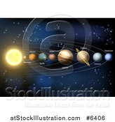 Vector Illustration of a 3d Diagram of Planets in Our Solar System and Their Names by AtStockIllustration