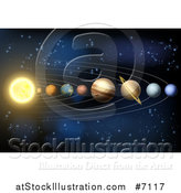 Vector Illustration of a 3d Diagram of Planets in Our Solar System by AtStockIllustration