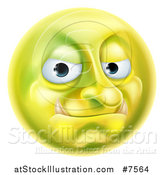 Vector Illustration of a 3d Forum Troll Yellow Smiley Emoji Emoticon Face by AtStockIllustration