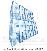 Vector Illustration of a 3d Frozen Price Freeze Text Block by AtStockIllustration