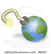 Vector Illustration of a 3d Globe Bomb by AtStockIllustration