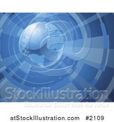 Vector Illustration of a 3d Globe in a Vortex by AtStockIllustration
