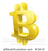 Vector Illustration of a 3d Gold Bitcoin Currency Symbol by AtStockIllustration