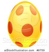 Vector Illustration of a 3d Golden Easter Egg with Dots by AtStockIllustration