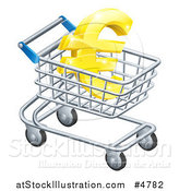 Vector Illustration of a 3d Golden Euro Symbol in a Shopping Cart by AtStockIllustration