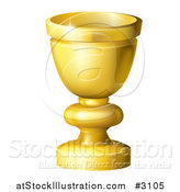 Vector Illustration of a 3d Golden Goblet or Grail by AtStockIllustration