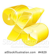 Vector Illustration of a 3d Golden Percent Symbol by AtStockIllustration