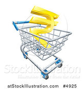 Vector Illustration of a 3d Golden Rupee in a Shopping Cart by AtStockIllustration