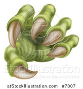 Vector Illustration of a 3d Green Monster Claw with Sharp Talons by AtStockIllustration