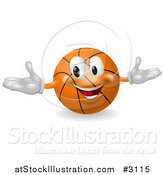 Vector Illustration of a 3d Happy Basketball Mascot by AtStockIllustration